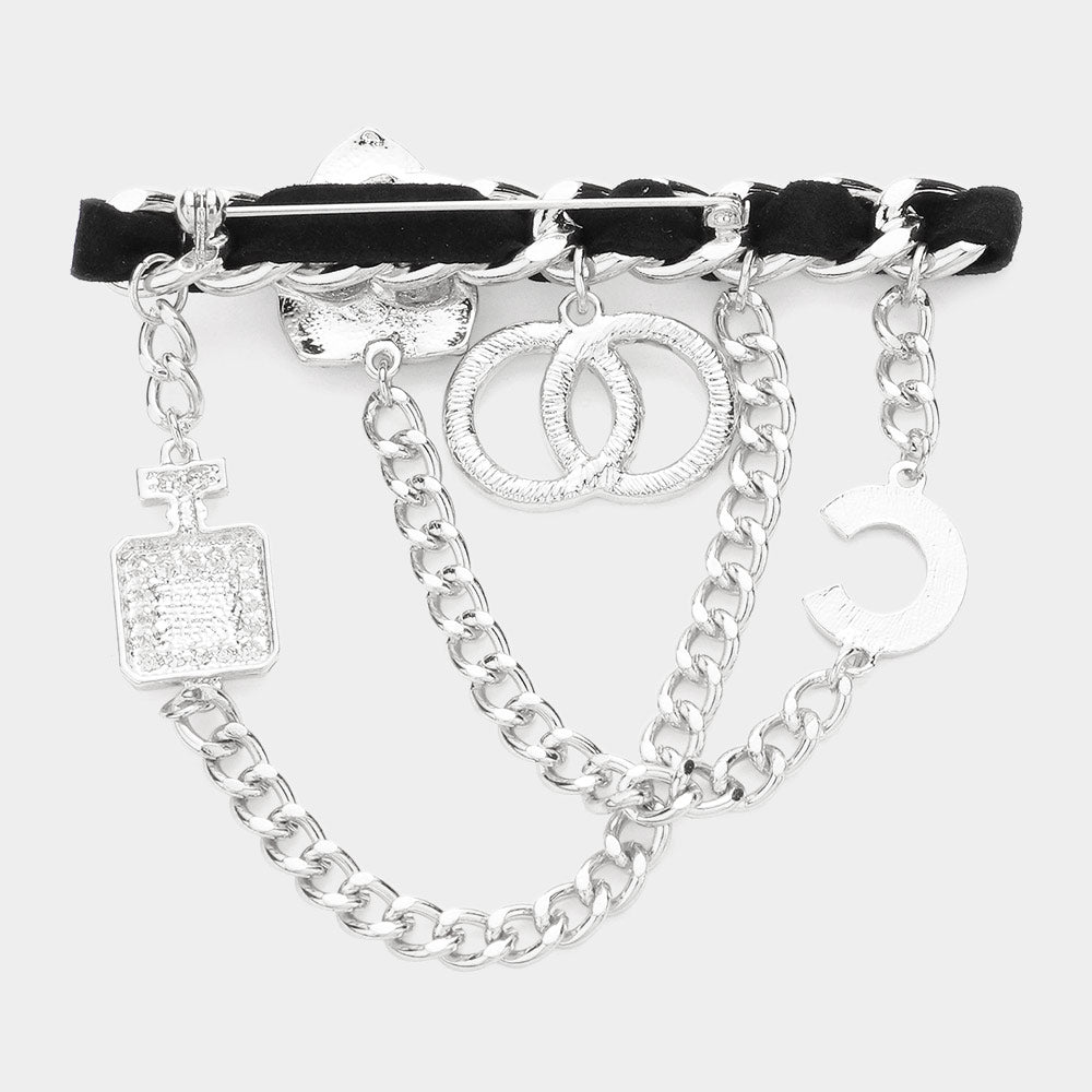 Perfume Bottle Charm Brooch
