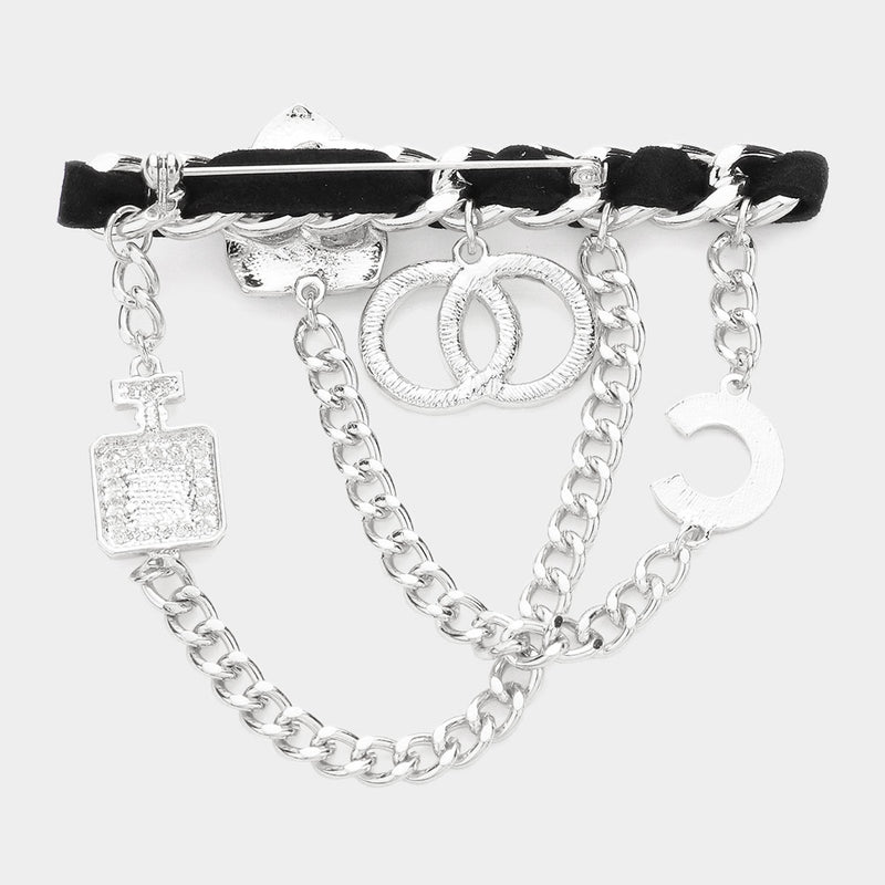 Perfume Bottle Charm Brooch