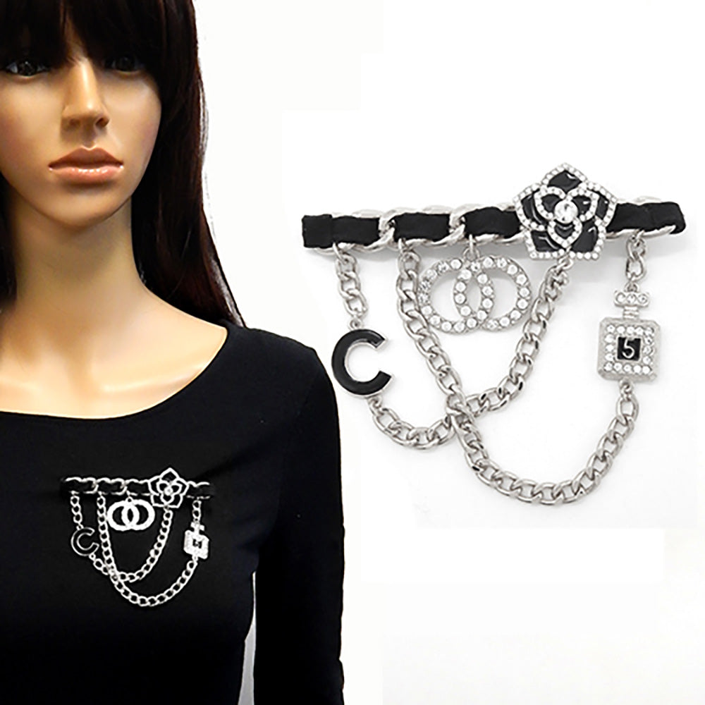 Perfume Bottle Charm Brooch