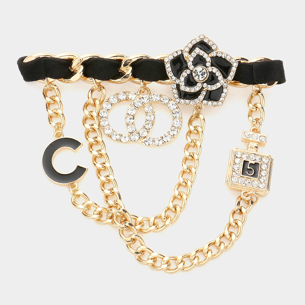 Perfume Bottle Charm Brooch