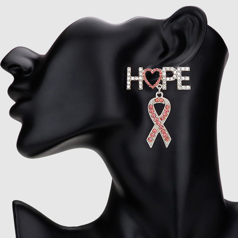 Pink Ribbon Hope Earrings