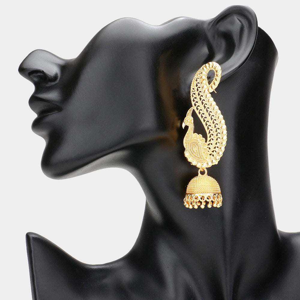 Peacock Jhumka Earrings