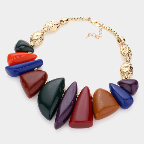 Abstract Stone Necklace Set