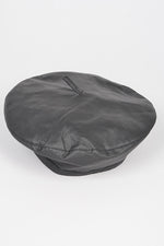 Faux Leather Beret Hat