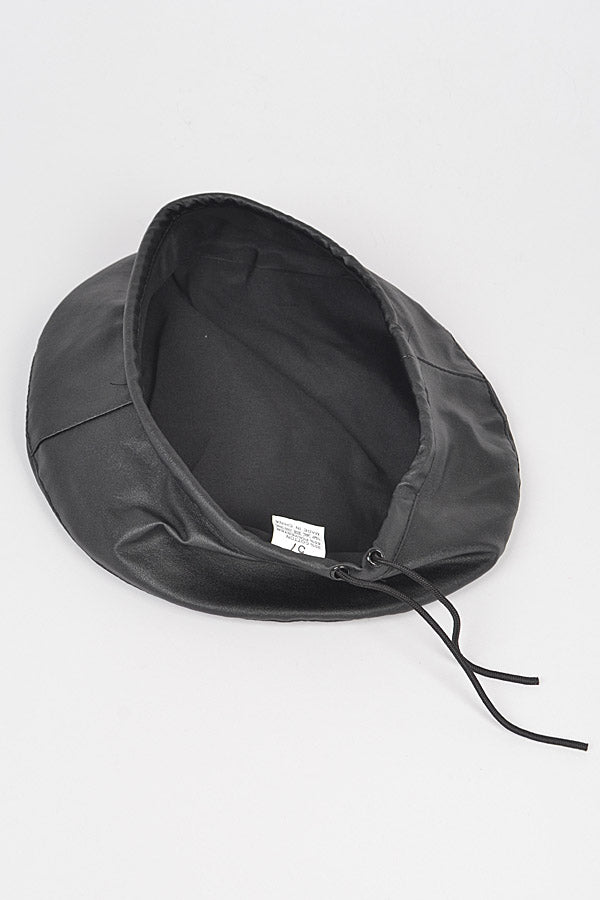Faux Leather Beret Hat