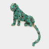 Rhinestone Leopard Brooch