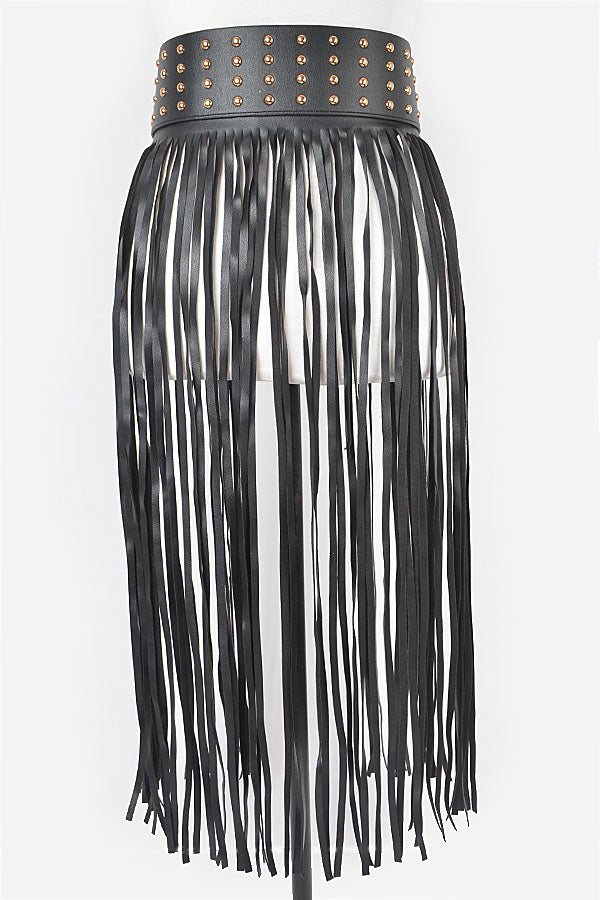 Studded Fringe Belt