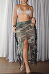 Camouflage Fringe Skirt