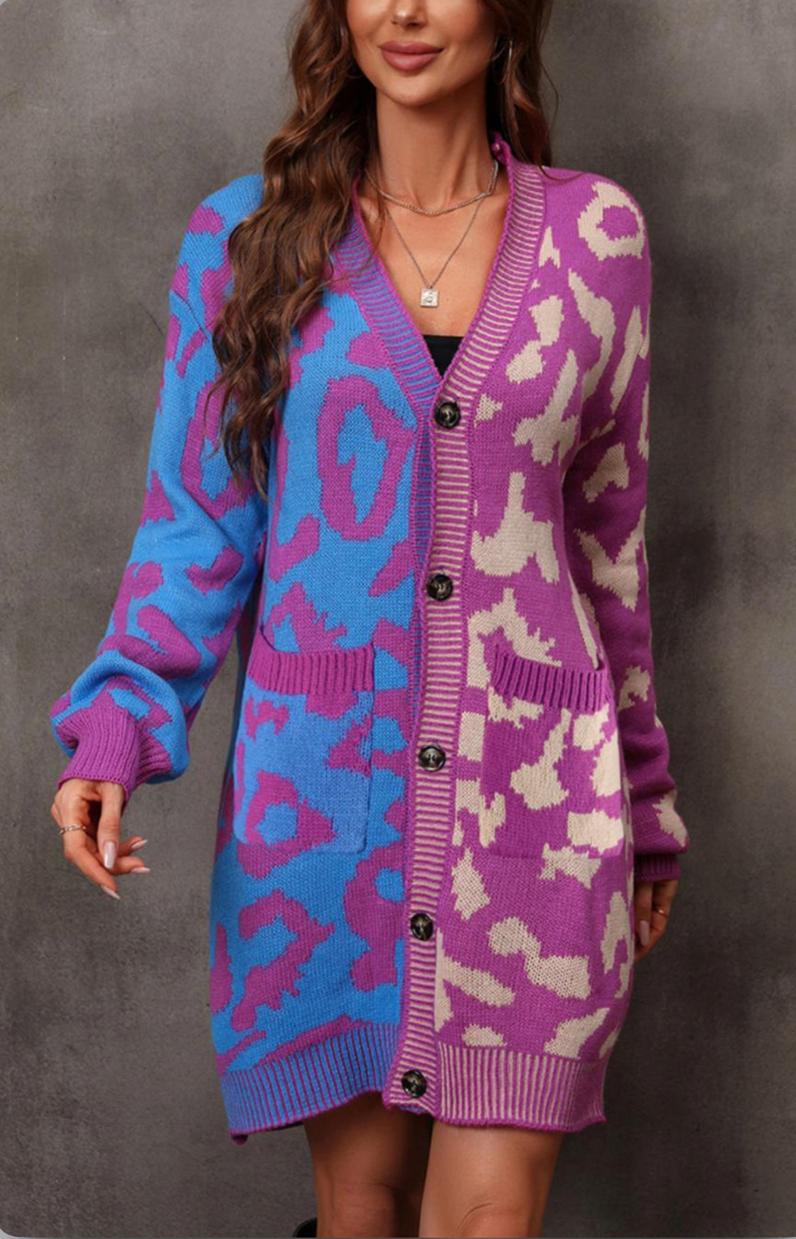 Two Toned Leopard Cardigan