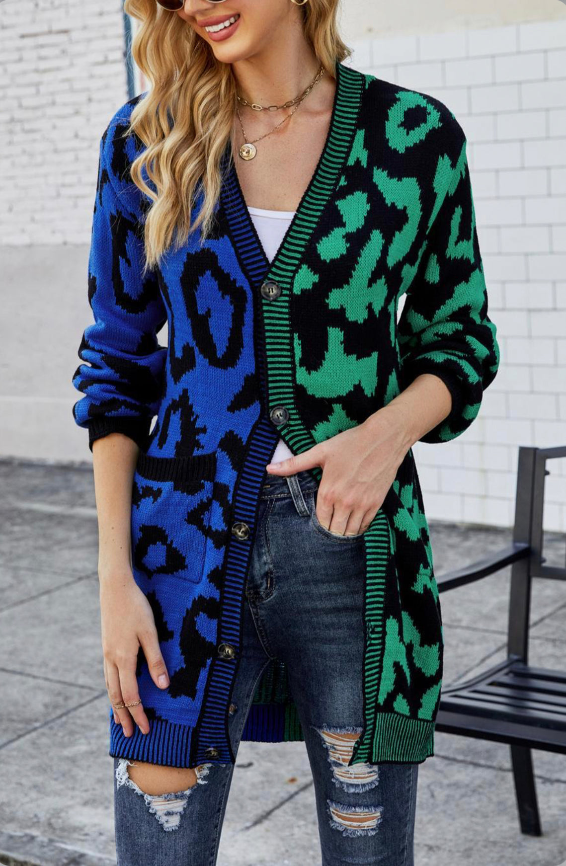 Two Toned Leopard Cardigan