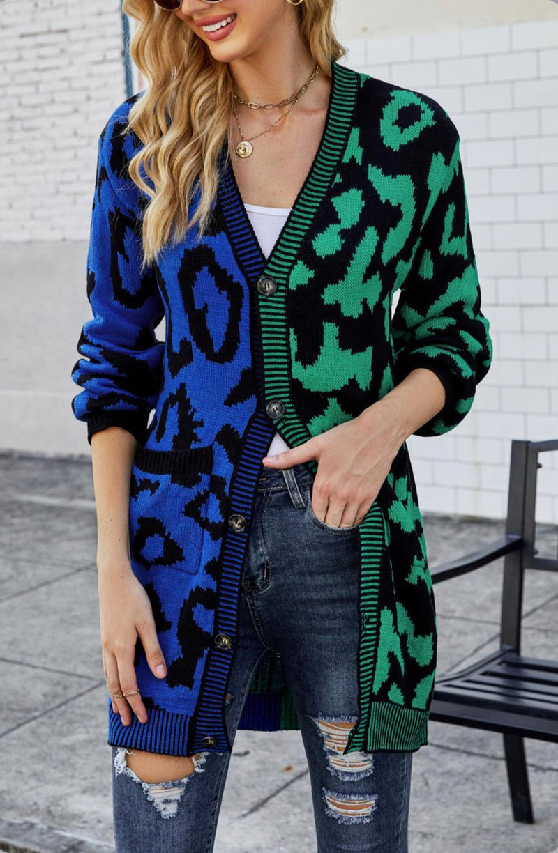 Two Toned Leopard Cardigan
