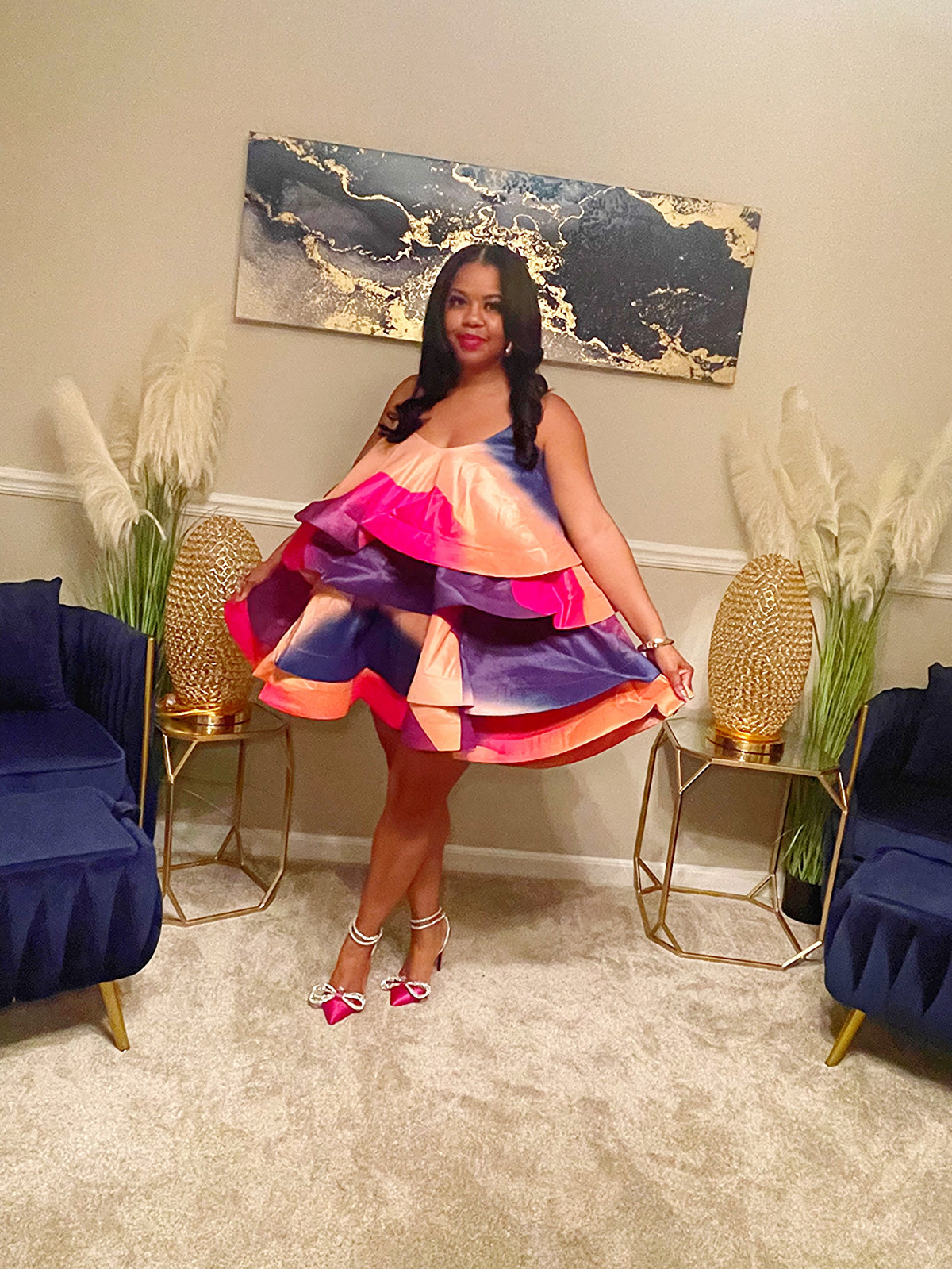 Just Flaunt it Dress (Purple Multi)