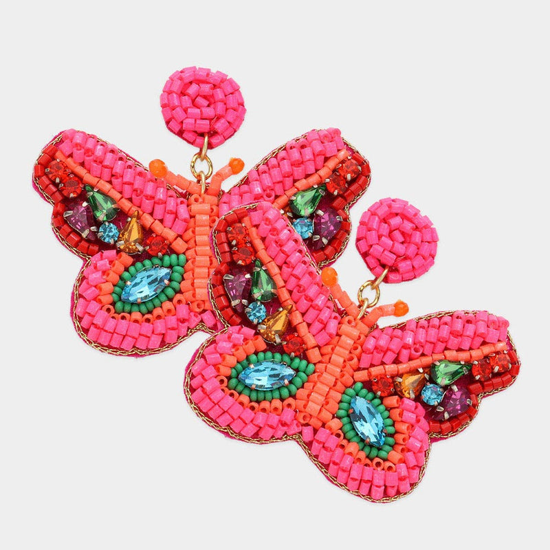 Butterfly Beaded Earrings