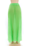 Neon  Pleated Maxi Skirt