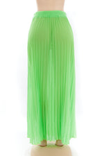 Neon  Pleated Maxi Skirt