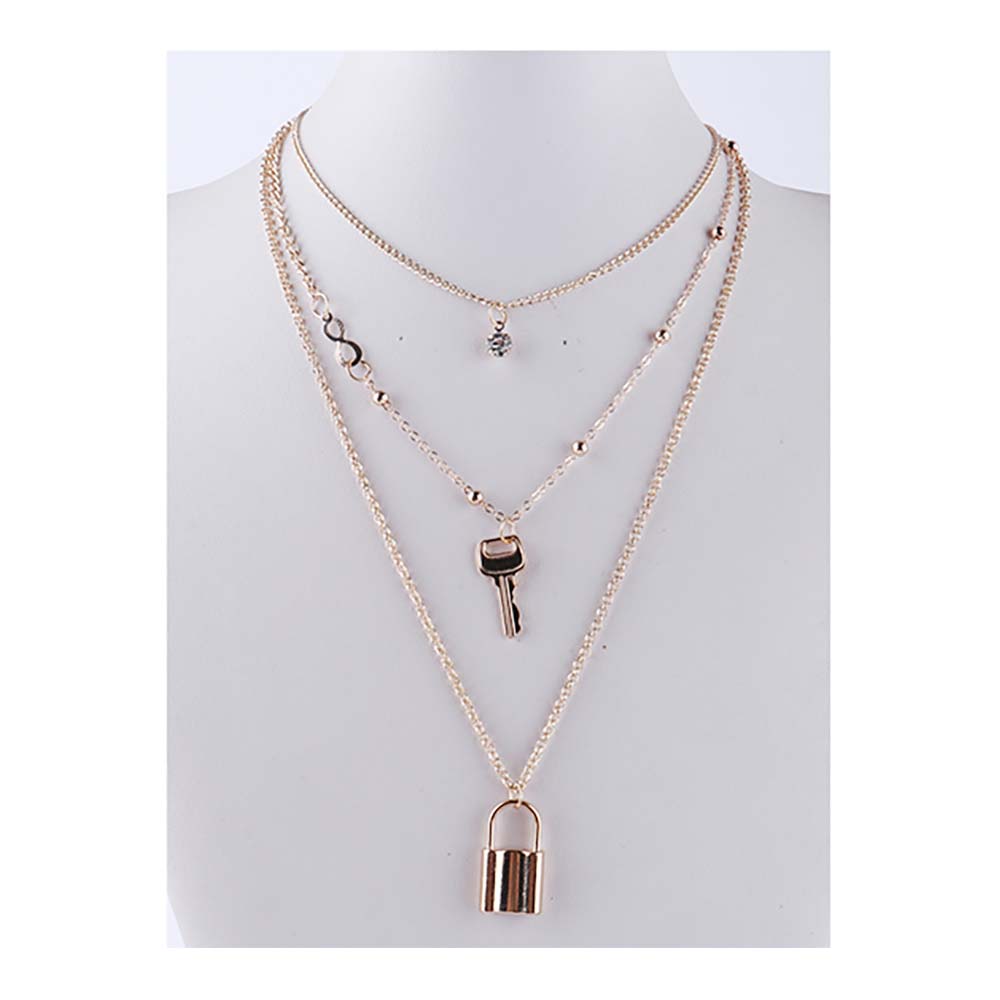 Lock & Key Layered Necklace Set