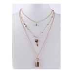 Lock & Key Layered Necklace Set