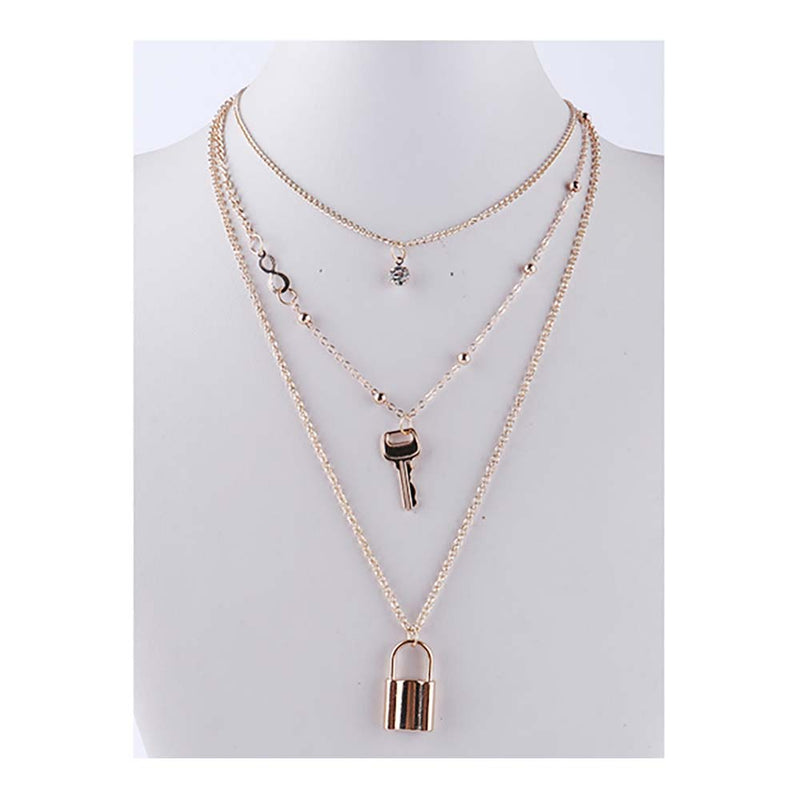 Lock & Key Layered Necklace Set