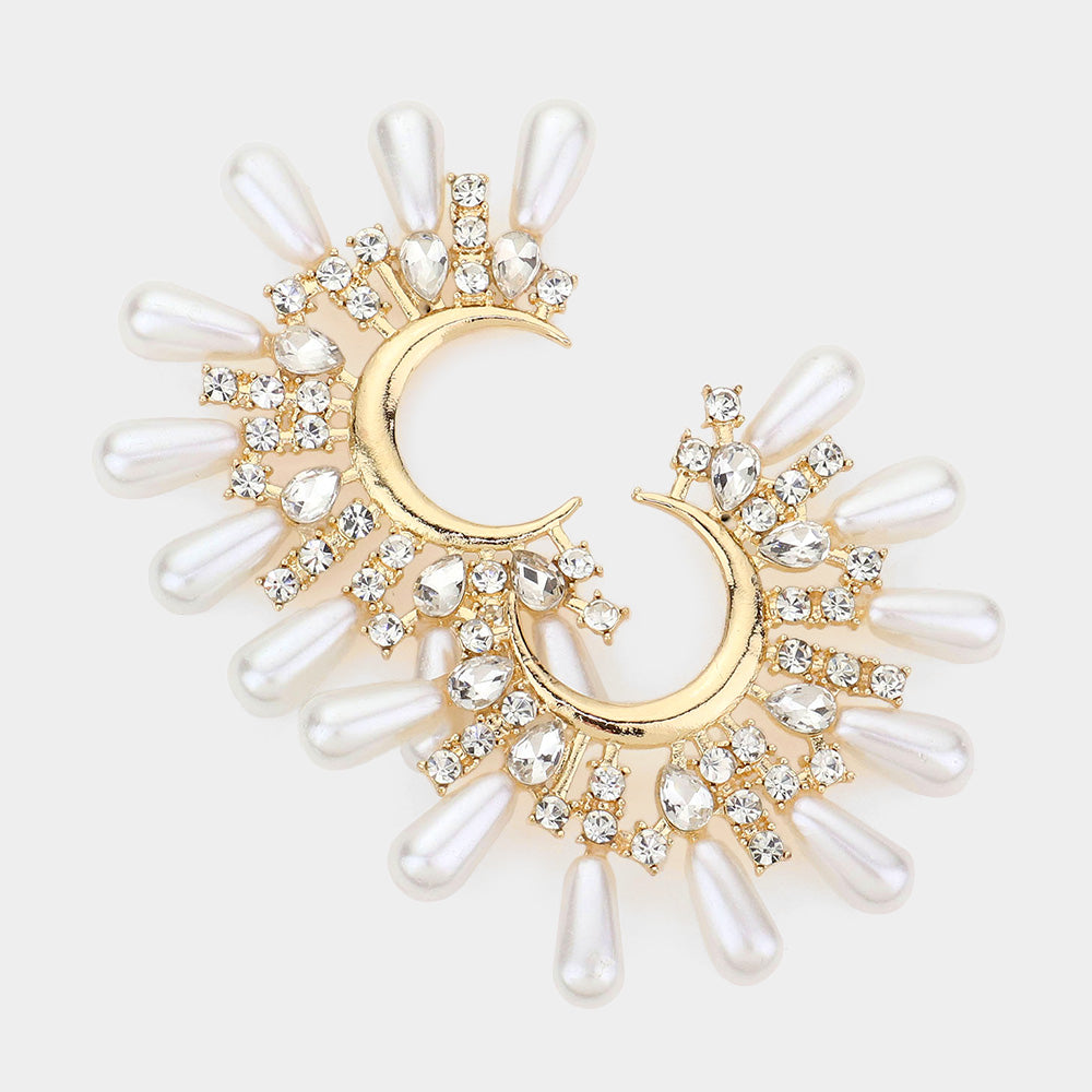 Moonlight Pearl Stud Earrings