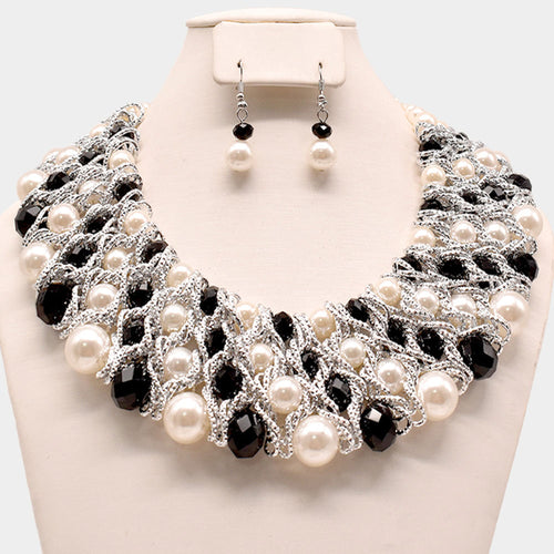 Olivia Pearl Beaded Necklace Set
