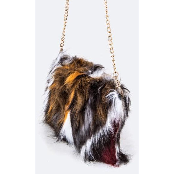 Multi Color Faux Fur Clutch