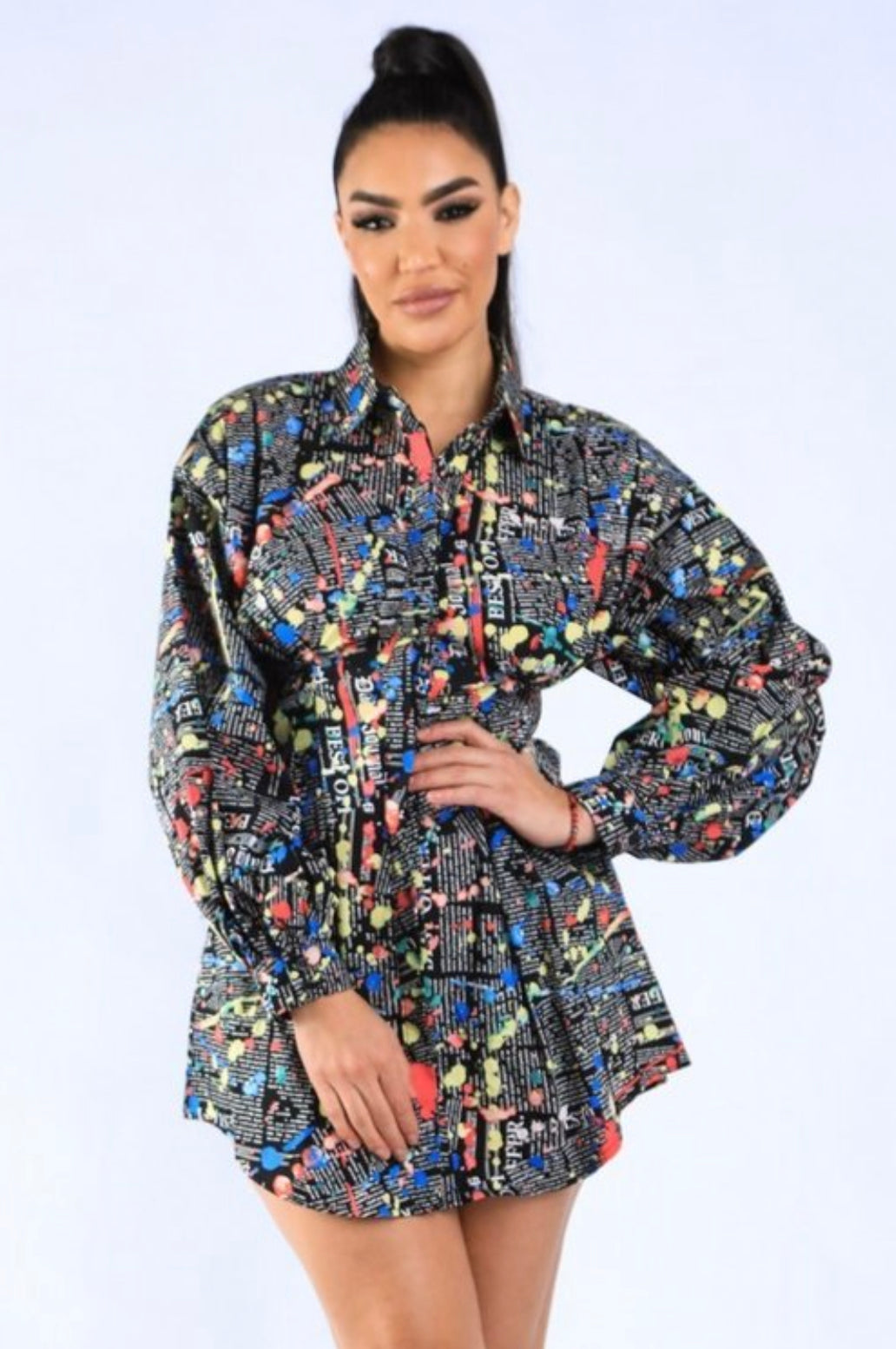 Paint me pretty shirt dress