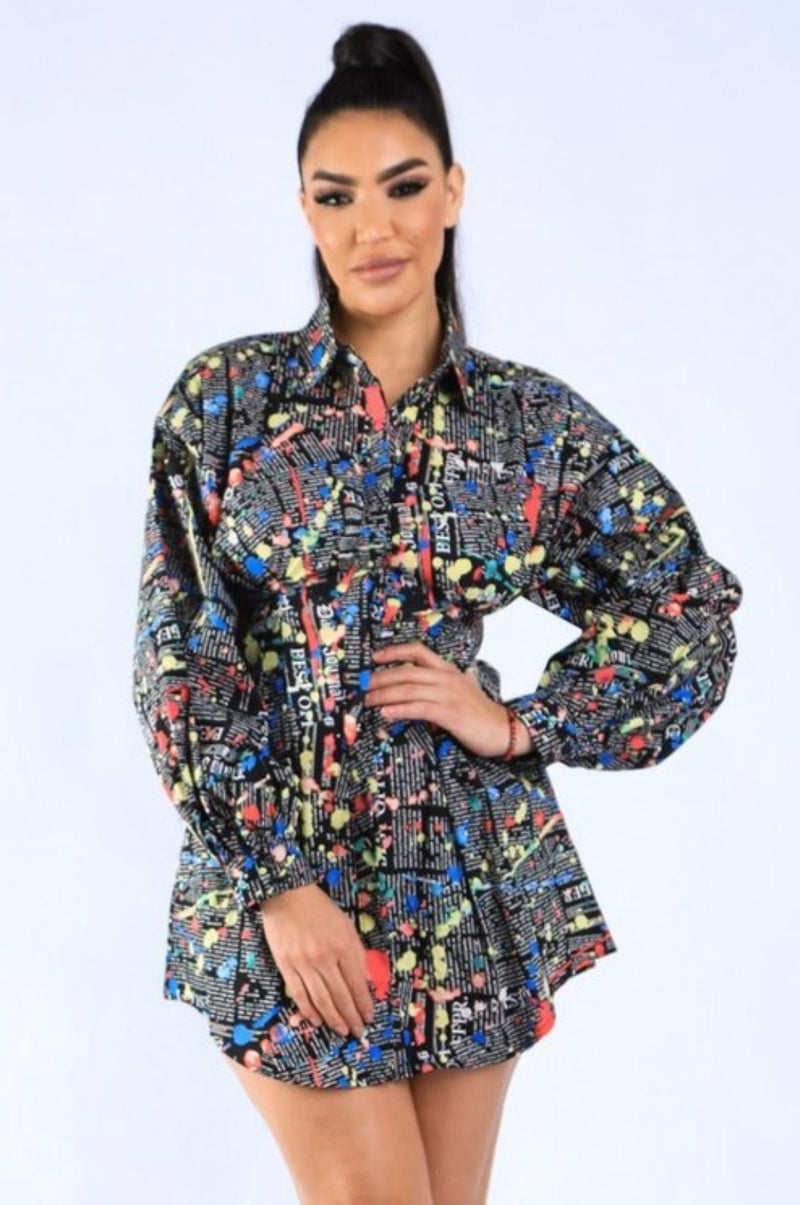 Paint me pretty shirt dress