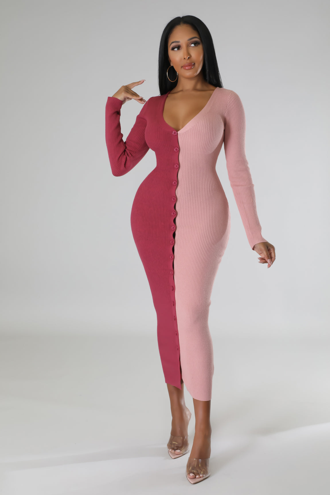 Button Me Up Knit Dress