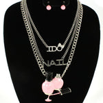 I Do Nails Fashion Charm Necklace Set