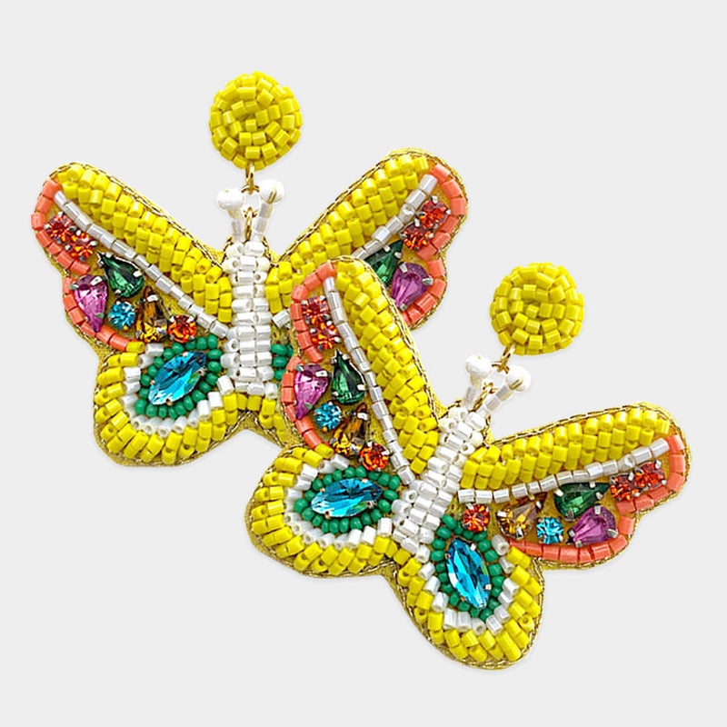 Butterfly Beaded Earrings
