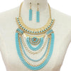 Layered Chain Necklace & Earring Set