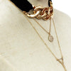 Metal Link Drop Choker Necklace & Earring Set