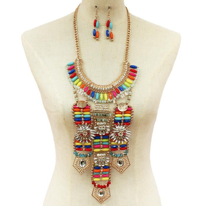 Queen Medallion Necklace & Earring Set
