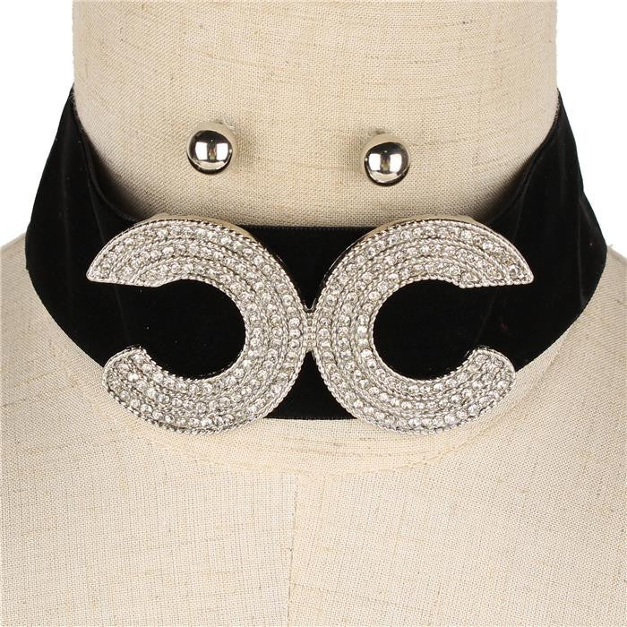 rhinestone choker, velvet choker, chanel, coco 