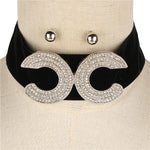 rhinestone choker, velvet choker, chanel, coco 