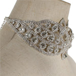 Rhinestone Flower Choker Set