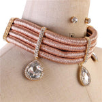 Crystal Cord Necklace Set