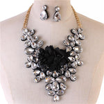 Crystal Flower Necklace Set