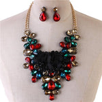 Crystal Flower Necklace Set