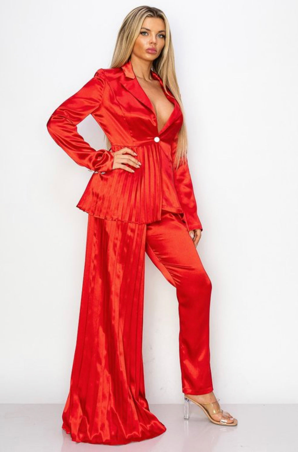 The Icon Blazer & Pants Set  (Red)