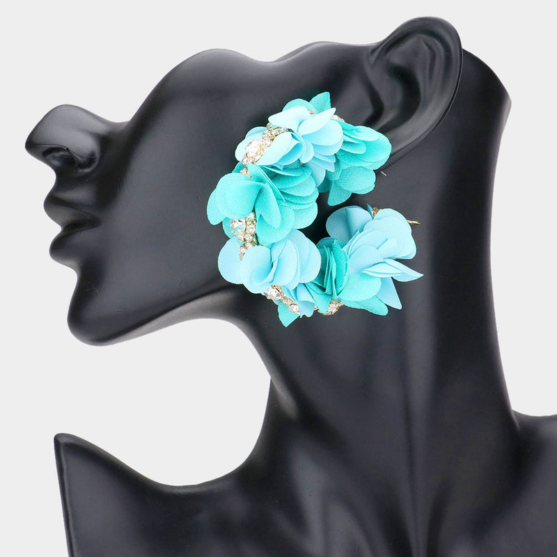 Floral Hoop Earrings