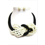 Twisted Pearl Necklace & Earring Set