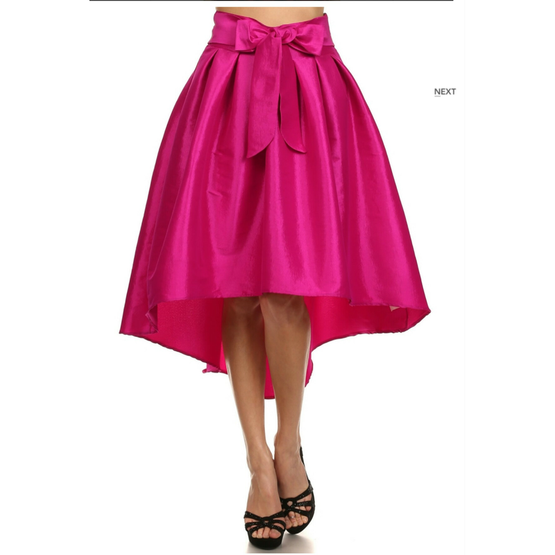 Bow Hi-Low Skirt (Magenta)