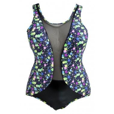Paintball Mesh Monokini Swimsuit