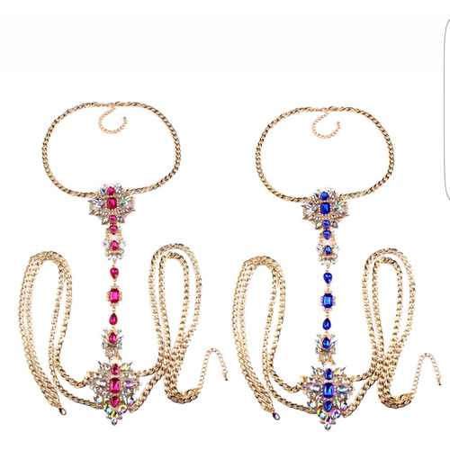 Gemstone Floral Bodychain