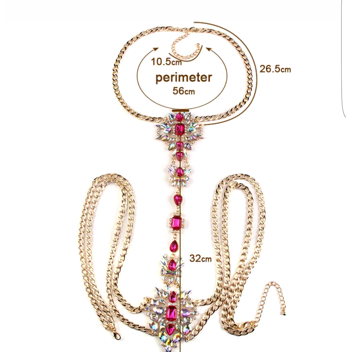 Gemstone Floral Bodychain