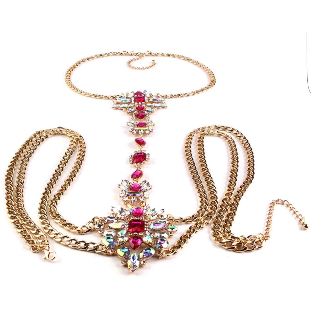 Gemstone Floral Bodychain