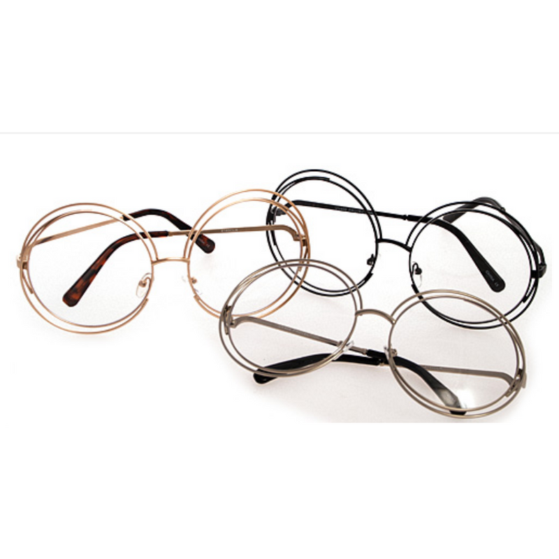 Clear Spiral Double Rimmed Sunglasses