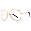 clear lens sunglasses, clear aviators, double rimmed sunglasses, gold frames, gold aviator frames, clear lens aviator sunglasses
