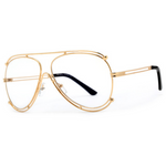 clear lens sunglasses, clear aviators, double rimmed sunglasses, gold frames, gold aviator frames, clear lens aviator sunglasses